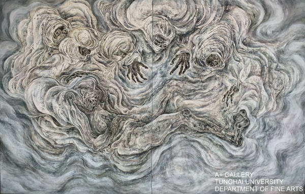 batch_《離開我自己》許瀞云 礦物岩料、水干顏料、銀箔、紙本 117x182cm 2021