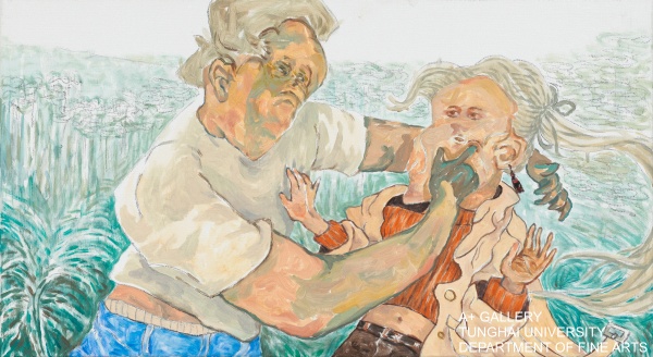 batch_紀少淵-Poke you in,壓克力彩、炭粉,50x90cm,2021